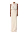 Elisabetta Franchi Lace-up Detail Dress In Butter