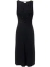 Elisabetta Franchi Lace-up Detail Midi Dress In Black