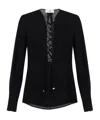 Elisabetta Franchi Black Georgette Blouse With Laces In Black
