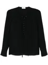 Elisabetta Franchi Black Georgette Blouse With Laces In Black