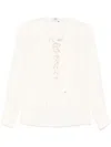 Elisabetta Franchi Lace-up Blouse With Buttoned Cuffs In Neutrals