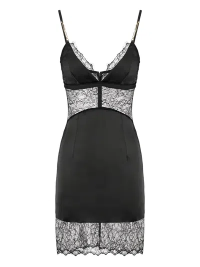 Elisabetta Franchi Laced Chain-straps Mini Dress In Black