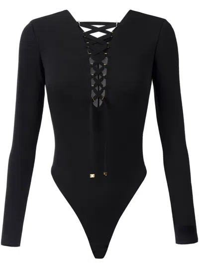 ELISABETTA FRANCHI LACED-UP BODYSUIT