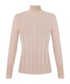 Elisabetta Franchi High Neck Shirt In Metallic Fabric In Pink