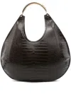Elisabetta Franchi Large Hobo Jewel-handle Shoulder Bag In Brown