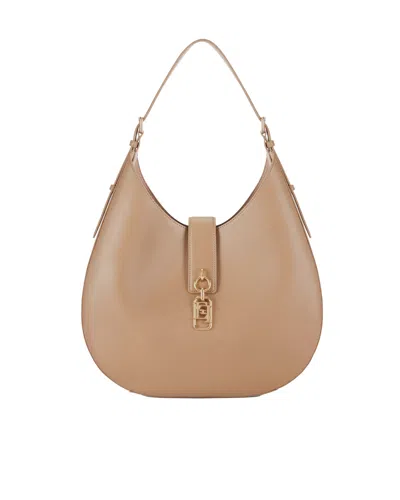 Elisabetta Franchi Large Hobo Shoulder Bag In Argilla