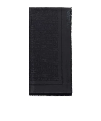 Elisabetta Franchi Large Jacquard Lulex Scarf In Black