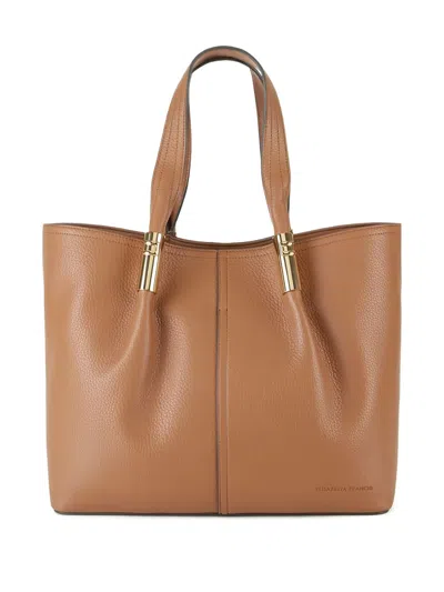Elisabetta Franchi Grosser Tote Bag Mit Logo In Brown