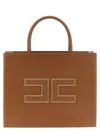 Elisabetta Franchi Borsa Tote Piccola Con Logo Marrone In Brown