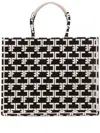 Elisabetta Franchi Large Monogram Tote Bag In Black