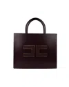 Elisabetta Franchi Large Tote Bag - Bordeaux In Black