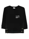 Elisabetta Franchi Layered Black Sweater With Ruffled Hem In Black