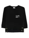 Elisabetta Franchi Layered Black Sweater With Ruffled Hem In Black