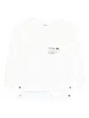 Elisabetta Franchi Fleece Top With Details In Poplin Fabric Clothing In White