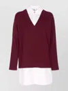 Elisabetta Franchi Viscose And Cotton Poplin Knit Dress In Red