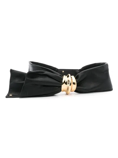 Elisabetta Franchi Leather Belt In Black