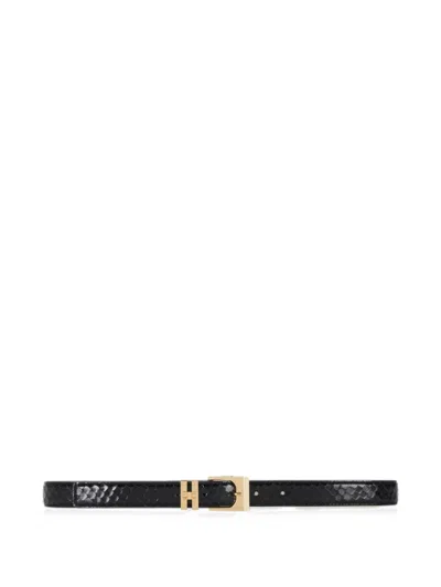 Elisabetta Franchi Leather Belt With Fish-scale Pattern