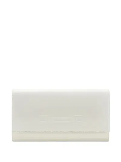 Elisabetta Franchi Leather Clutch Bag In Orange