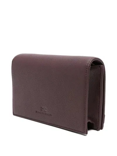 Elisabetta Franchi Leather Cross Body Bag In Red