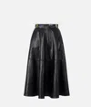 Elisabetta Franchi Flared Midi Skirt With High Waist In Black