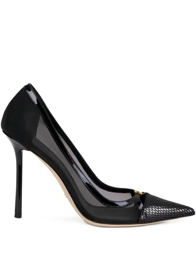 Elisabetta Franchi Leather Heeled Pumps In Black