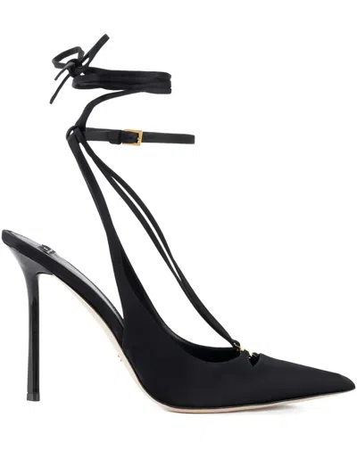 Elisabetta Franchi Leather Heeled Sandals In Black