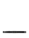 Elisabetta Franchi Black Leather Belt With Logo Plaque In Black