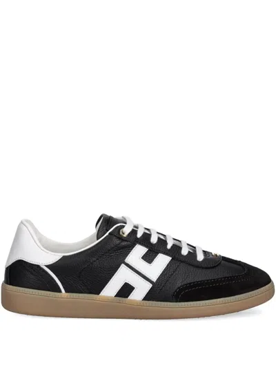 Elisabetta Franchi Leather Logo Trainers In Black