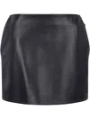 Elisabetta Franchi Leather Mini Skirt In Black