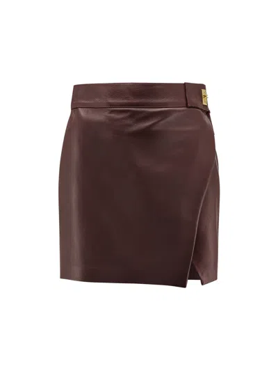 ELISABETTA FRANCHI LEATHER MINISKIRT