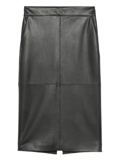 ELISABETTA FRANCHI LEATHER PENCIL SKIRT