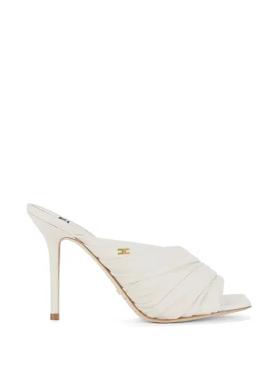 Elisabetta Franchi Leather Sandals In White