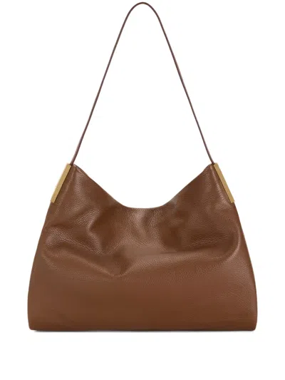 Elisabetta Franchi Leather Shoulder Bag In Brown
