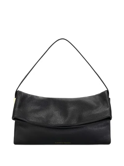 Elisabetta Franchi Leather Shoulder Bag In Black