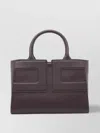 Elisabetta Franchi Leather Textured Shoulder Bag With 2 Handles In Red