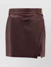 Elisabetta Franchi Leather Wrap Miniskirt Gold-tone Hardware
