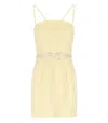 Elisabetta Franchi Fitted Mini Dress With Floral Texture In Yellow