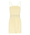 Elisabetta Franchi Fitted Mini Dress With Floral Texture In Yellow