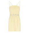 Elisabetta Franchi Fitted Mini Dress With Floral Texture In Yellow