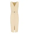 Elisabetta Franchi Crepe Bustier Dress With Contrasting Topstitching