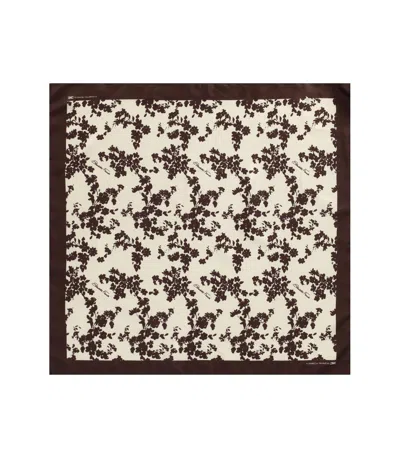 Elisabetta Franchi Lemonade Cacao Floral Foulard Scarf In Yellow