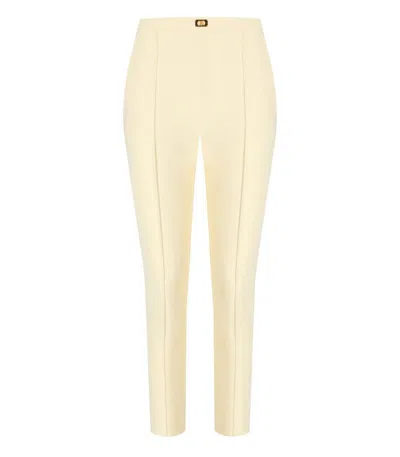Elisabetta Franchi Lemonade Trouser With Logo In Yellow