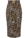 Elisabetta Franchi Animal Print Pencil Skirt In Brown