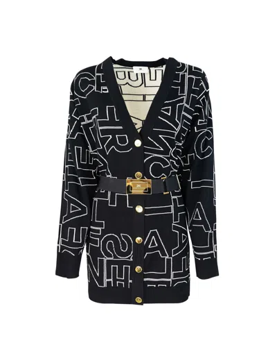 ELISABETTA FRANCHI LETTERING CARDIGAN