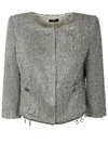 Elisabetta Franchi Lurex Tweed Cropped Jacket In Metallic