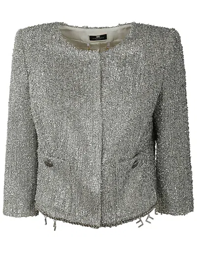 ELISABETTA FRANCHI LETTERING JACKET,GI07442E2