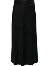 Elisabetta Franchi Lettering Jacquard Midi Skirt In Black