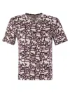 Elisabetta Franchi Lettering Jersey T-shirt Small In White/bordeaux