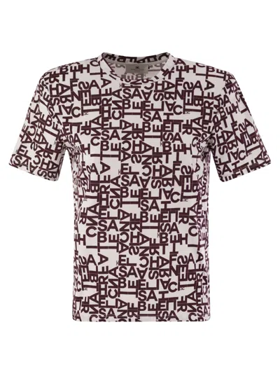 ELISABETTA FRANCHI LETTERING JERSEY T-SHIRT SMALL