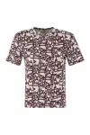 Elisabetta Franchi Lettering Jersey T-shirt Small In White/bordeaux